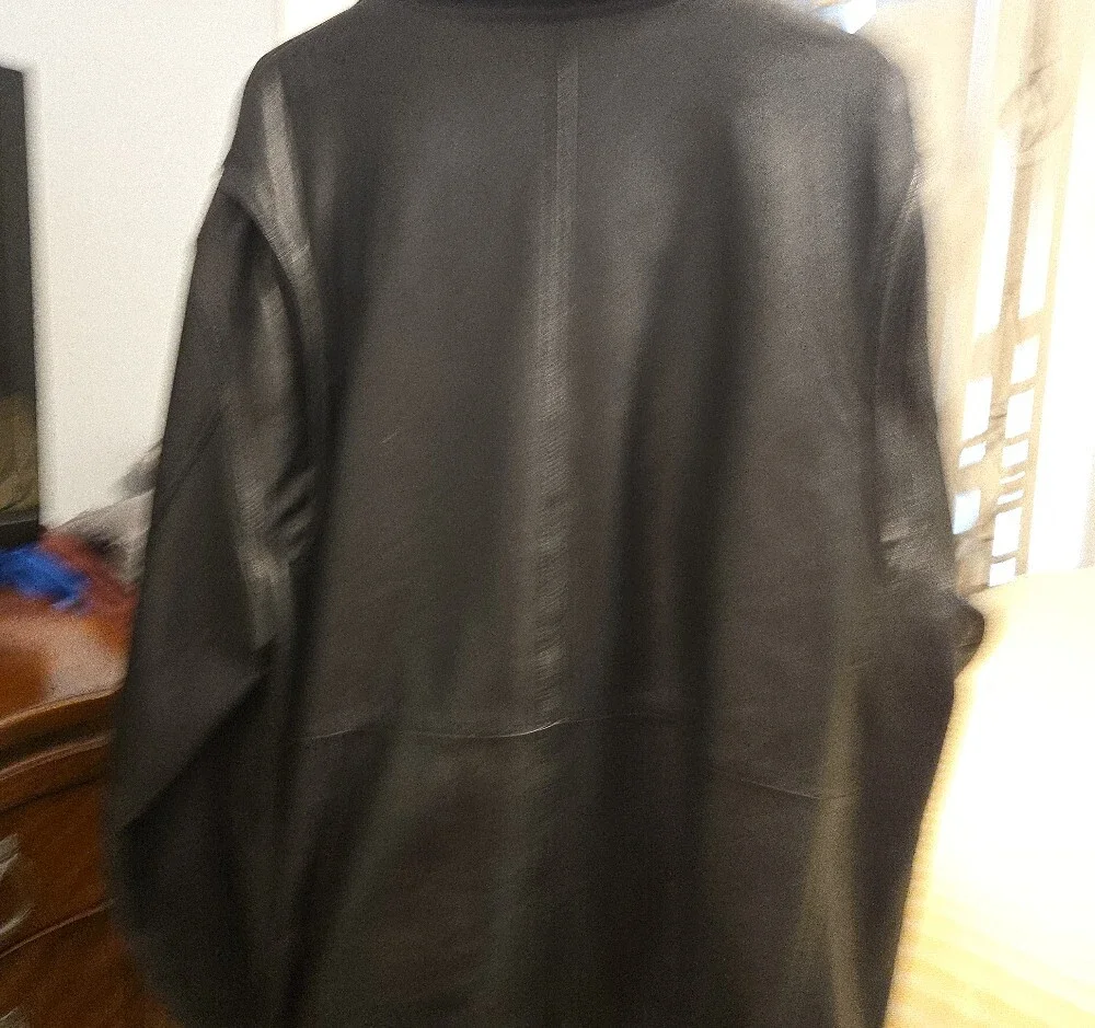 Men's Black Leather Zip-Up Bomber Jacket Very Soft Leather